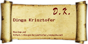 Dinga Krisztofer névjegykártya