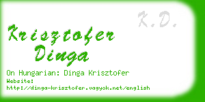 krisztofer dinga business card